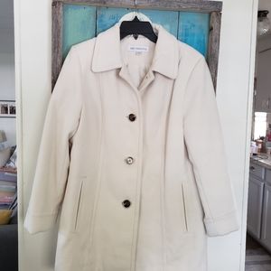 🤍LG White Liz Claiborne Soft Pea Coat